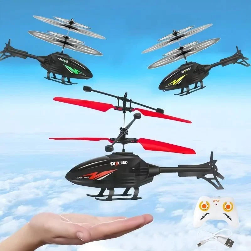 RC Helicopter Gesture & Remote Control LED Lights USB Rechargeable