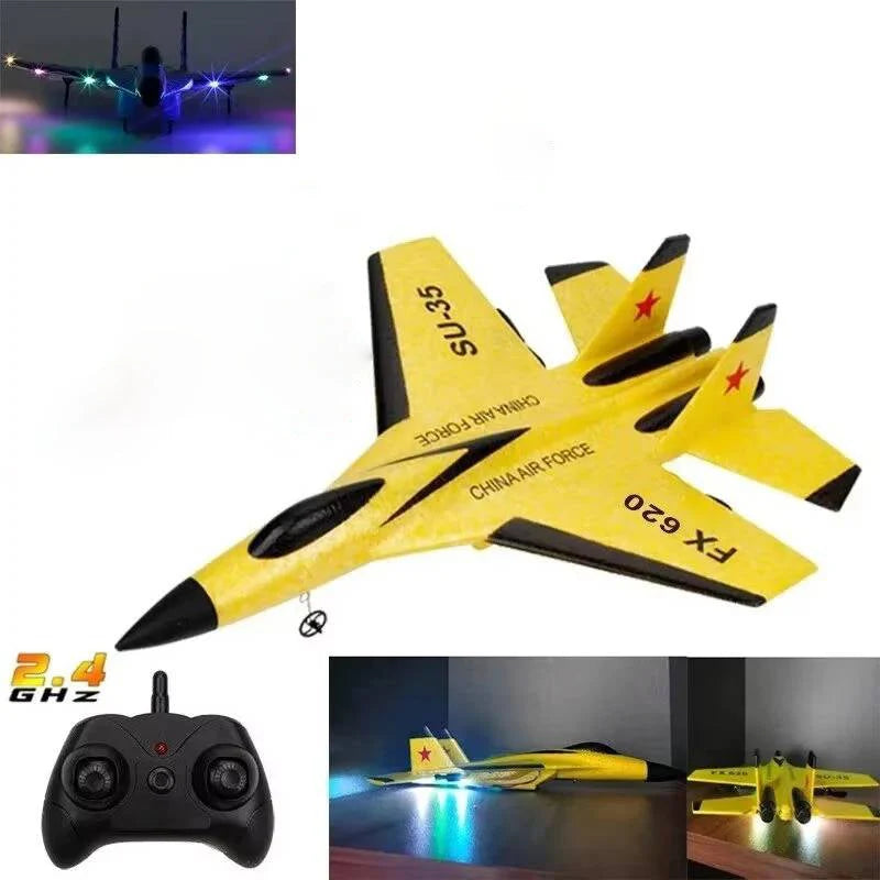 RC Plane Gyro-Stabilized Dual Motors Impact-Resistant Foam