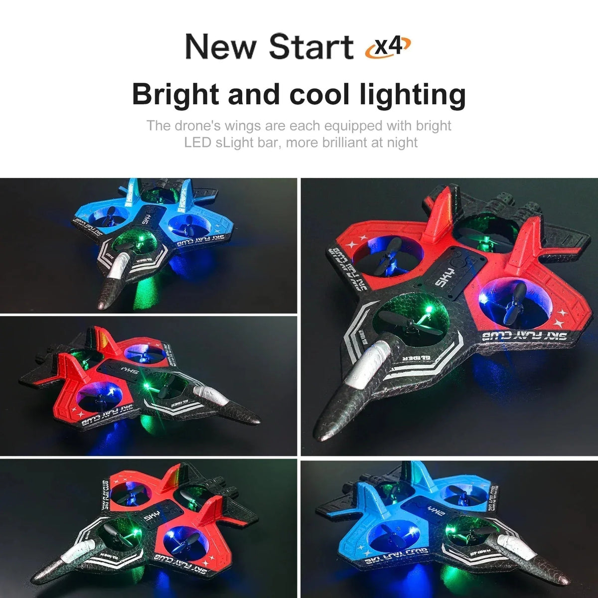 RC Plane One-Button Takeoff & Landing Gyro-Stabilized Crash-Resistant Foam