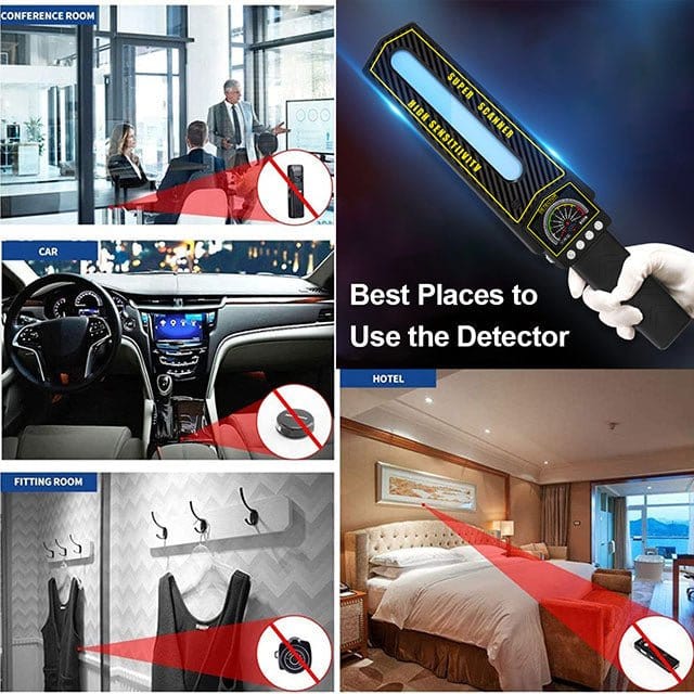 RF Bug Detector Portable Magnetic & LED Lens