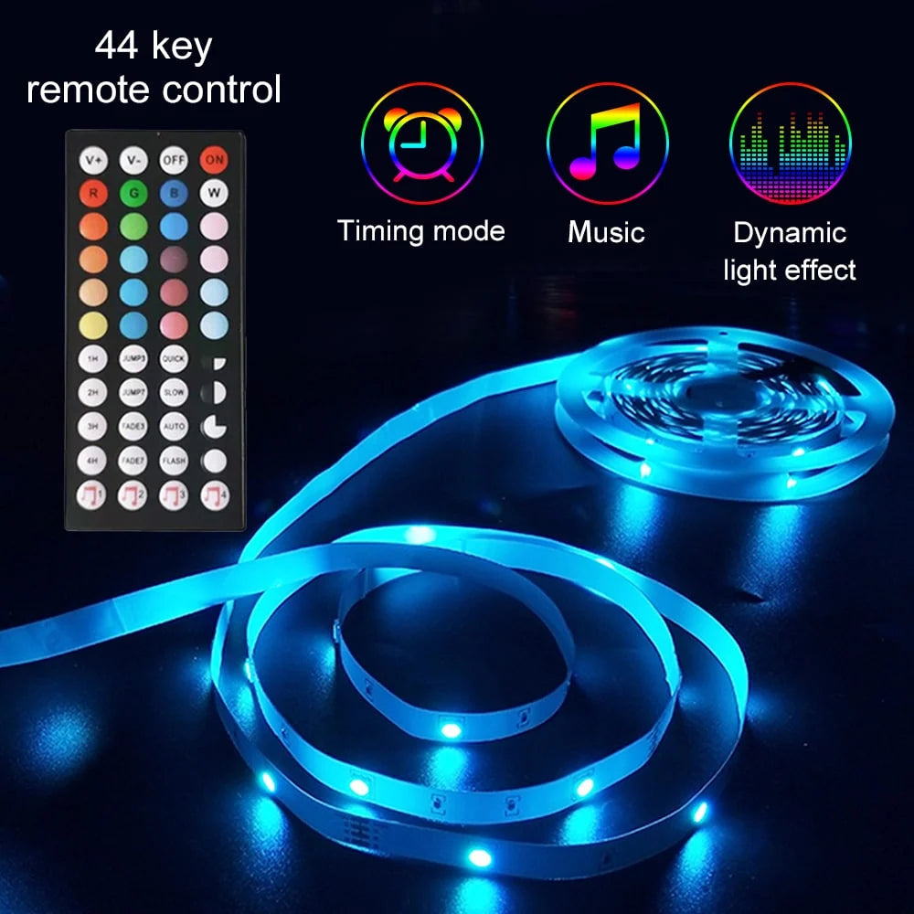 RGB LED Light Strip Cuttable Color-Changing 44-Key Remote