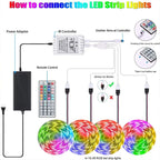 RGB LED Light Strip Cuttable Color-Changing 44-Key Remote