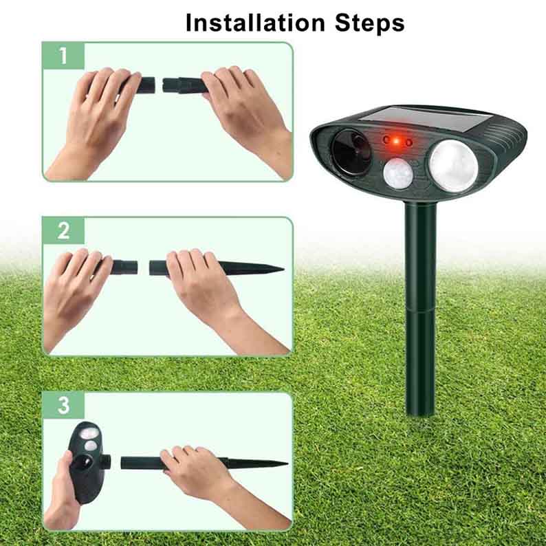 Rabbit Repeller Solar Ultrasonic Flashing Lights