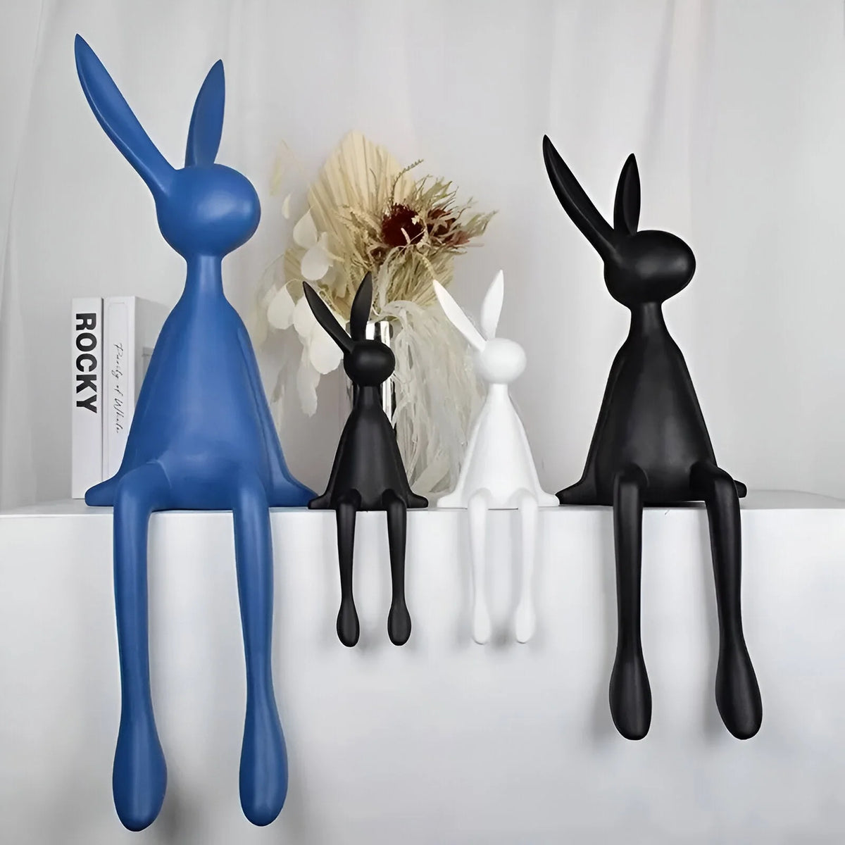 Rabbit Sculpture Minimalist Resin Two Sizes