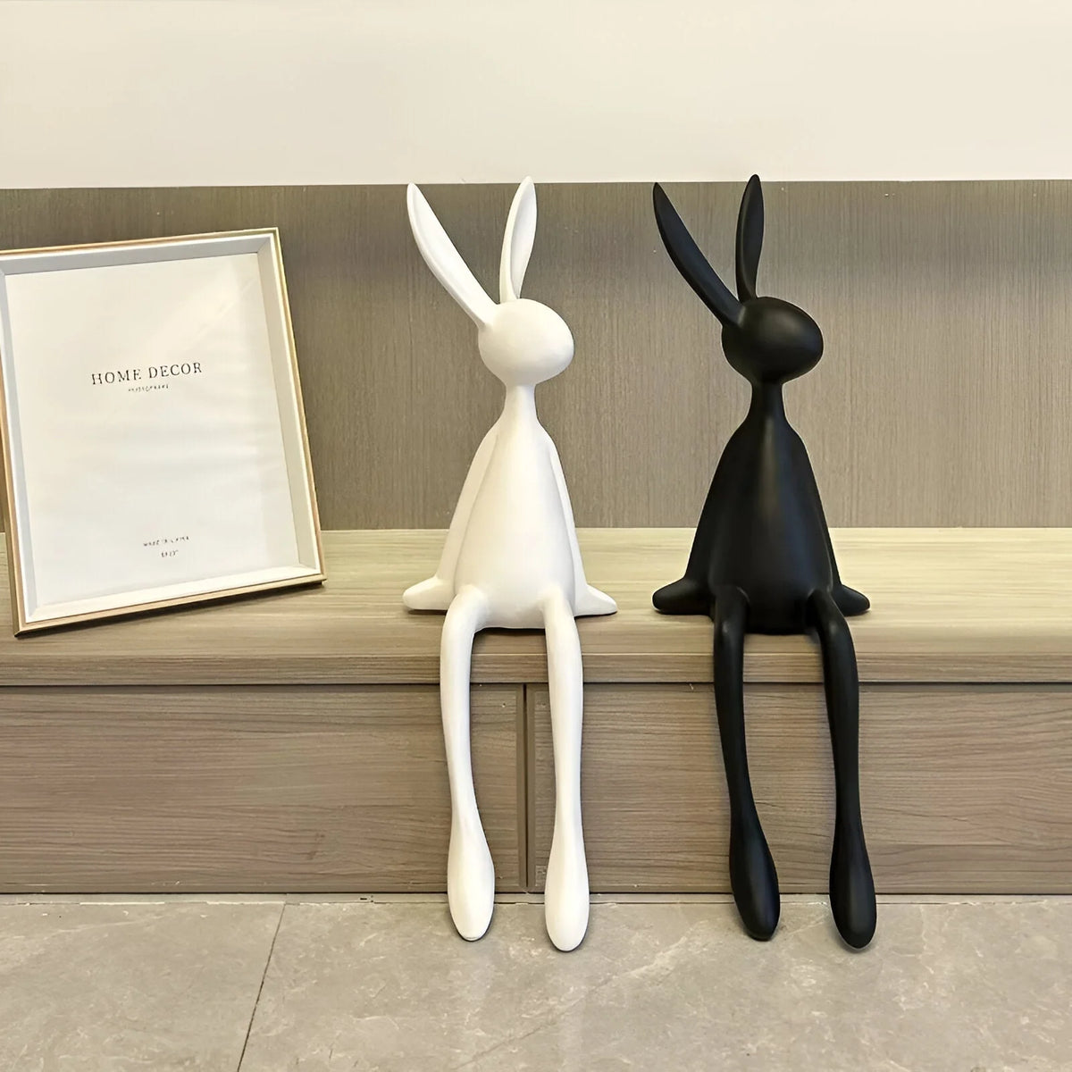 Rabbit Sculpture Minimalist Resin Two Sizes