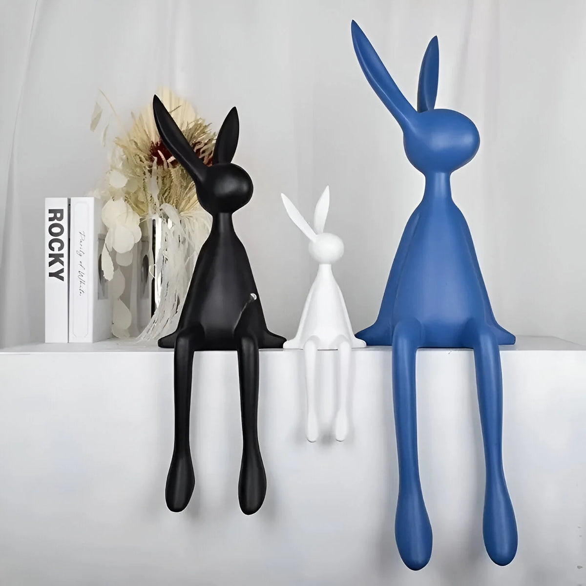 Rabbit Sculpture Minimalist Resin Two Sizes
