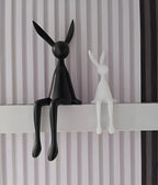 Rabbit Sculpture Minimalist Resin Two Sizes