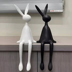 Rabbit Sculpture Minimalist Resin Two Sizes