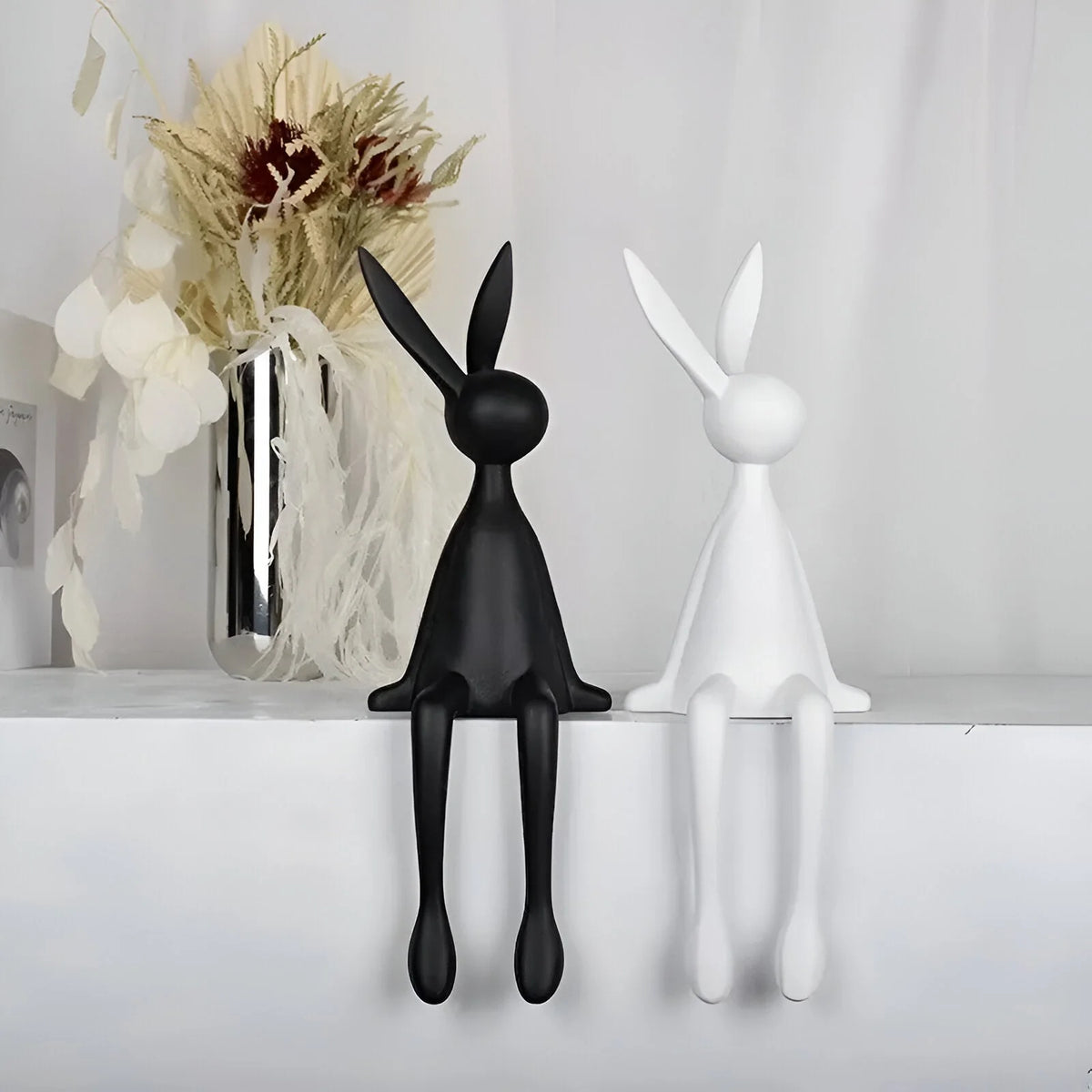 Rabbit Sculpture Minimalist Resin Two Sizes