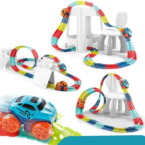 Race Track Playset Flexible 46 Piece Set & Car
