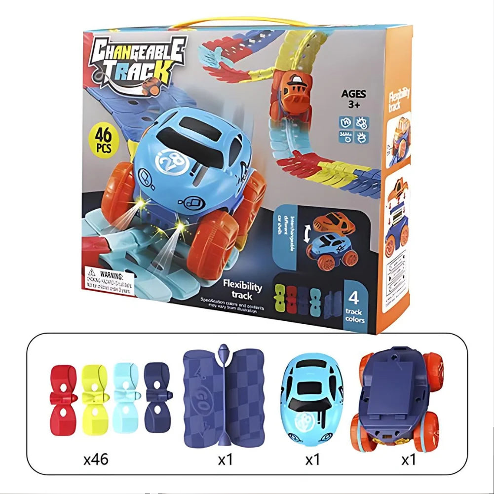Race Track Playset Flexible 46 Piece Set & Car
