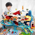 Racing Playset Dinosaur-Themed Multi-Level 8 Cars