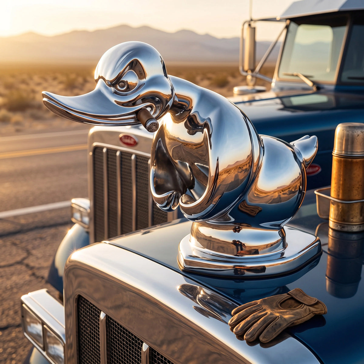 Radiator Emblem Chrome-Plated Pin-Mount Rubber Base