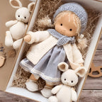 Rag Doll Gift Set Handmade Hypoallergenic Cotton & Wool