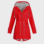 Rain Jacket Full-Length Waterproof Adjustable Hood