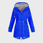 Rain Jacket Full-Length Waterproof Adjustable Hood
