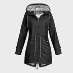 Rain Jacket Full-Length Waterproof Adjustable Hood