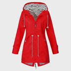 Rain Jacket Full-Length Waterproof Adjustable Hood