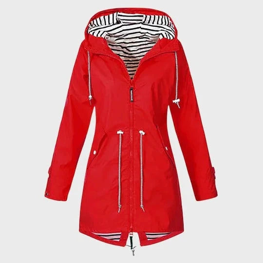 Rain Jacket Full-Length Waterproof Adjustable Hood