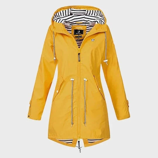 Rain Jacket Full-Length Waterproof Adjustable Hood