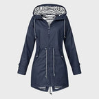 Rain Jacket Full-Length Waterproof Adjustable Hood