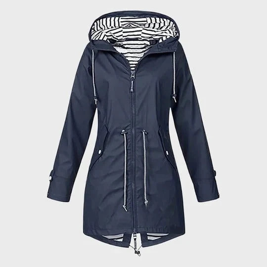 Rain Jacket Full-Length Waterproof Adjustable Hood