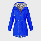 Rain Jacket Full-Length Waterproof Adjustable Hood