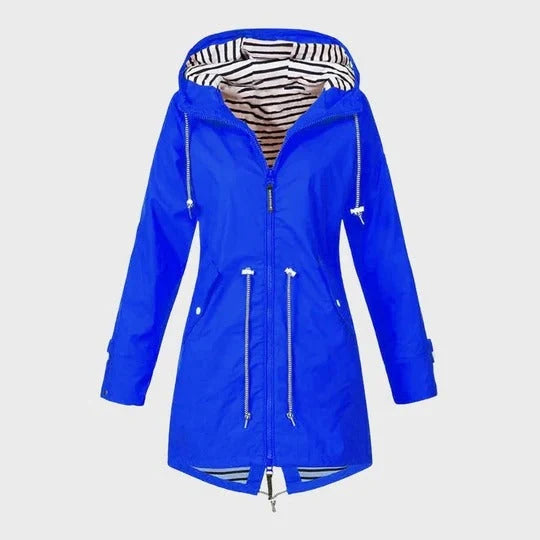 Rain Jacket Full-Length Waterproof Adjustable Hood