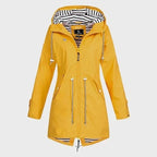 Rain Jacket Full-Length Waterproof Adjustable Hood