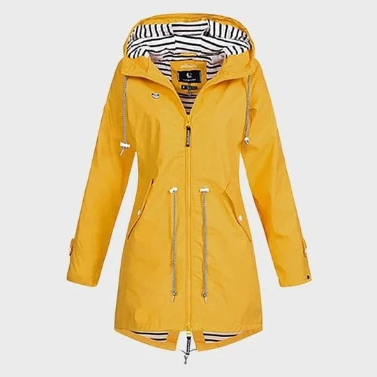 Rain Jacket Full-Length Waterproof Adjustable Hood