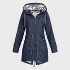 Rain Jacket Full-Length Waterproof Adjustable Hood