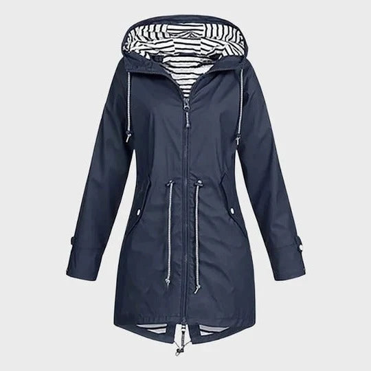 Rain Jacket Full-Length Waterproof Adjustable Hood