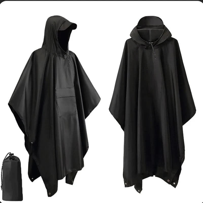 Rain Parka 3-In-1 Waterproof Ripstop Nylon Packable Pouch