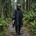 Rain Poncho Waterproof Ripstop Nylon 3-In-1