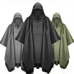 Rain Poncho Waterproof Ripstop Nylon 3-In-1
