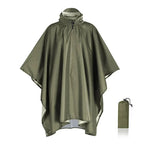 Rain Poncho Waterproof Ripstop Nylon 3-In-1