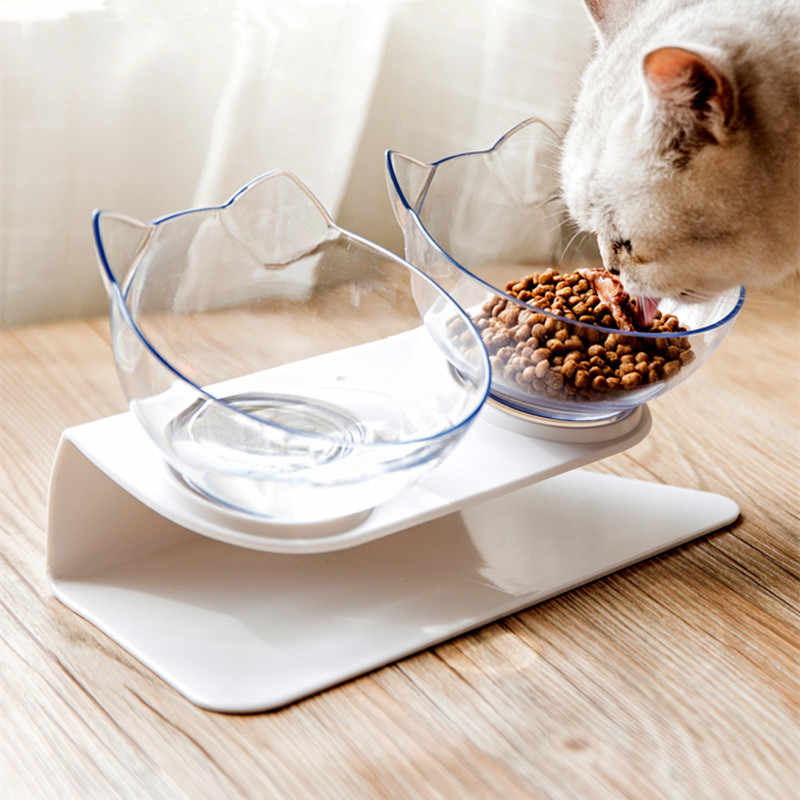 Raised Cat Bowl Ergonomic 15° Slope Whisker-Friendly