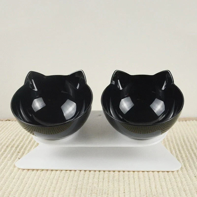 Raised Cat Bowl Ergonomic 15° Slope Whisker-Friendly