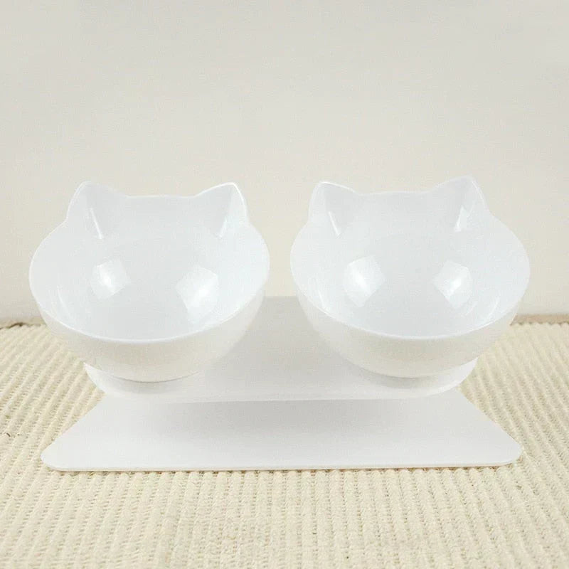 Raised Cat Bowl Ergonomic 15° Slope Whisker-Friendly