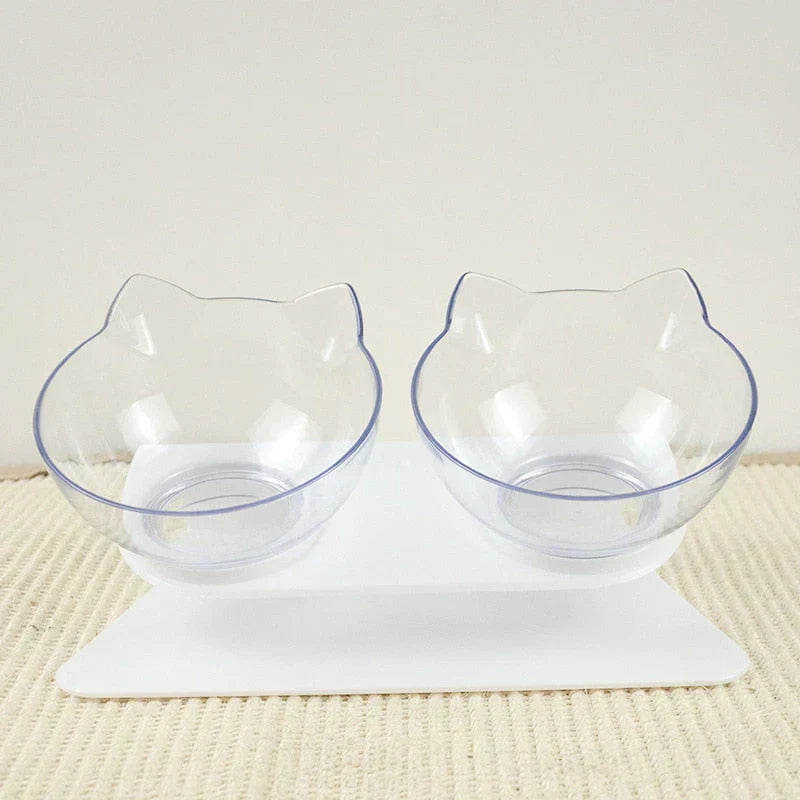 Raised Cat Bowl Ergonomic 15° Slope Whisker-Friendly