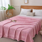 Raised Terry Floral Cotton Blanket (Lightweight & Machine Washable)