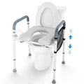 Raised Toilet Seat Height-Adjustable Padded Arms 350 lb Capacity