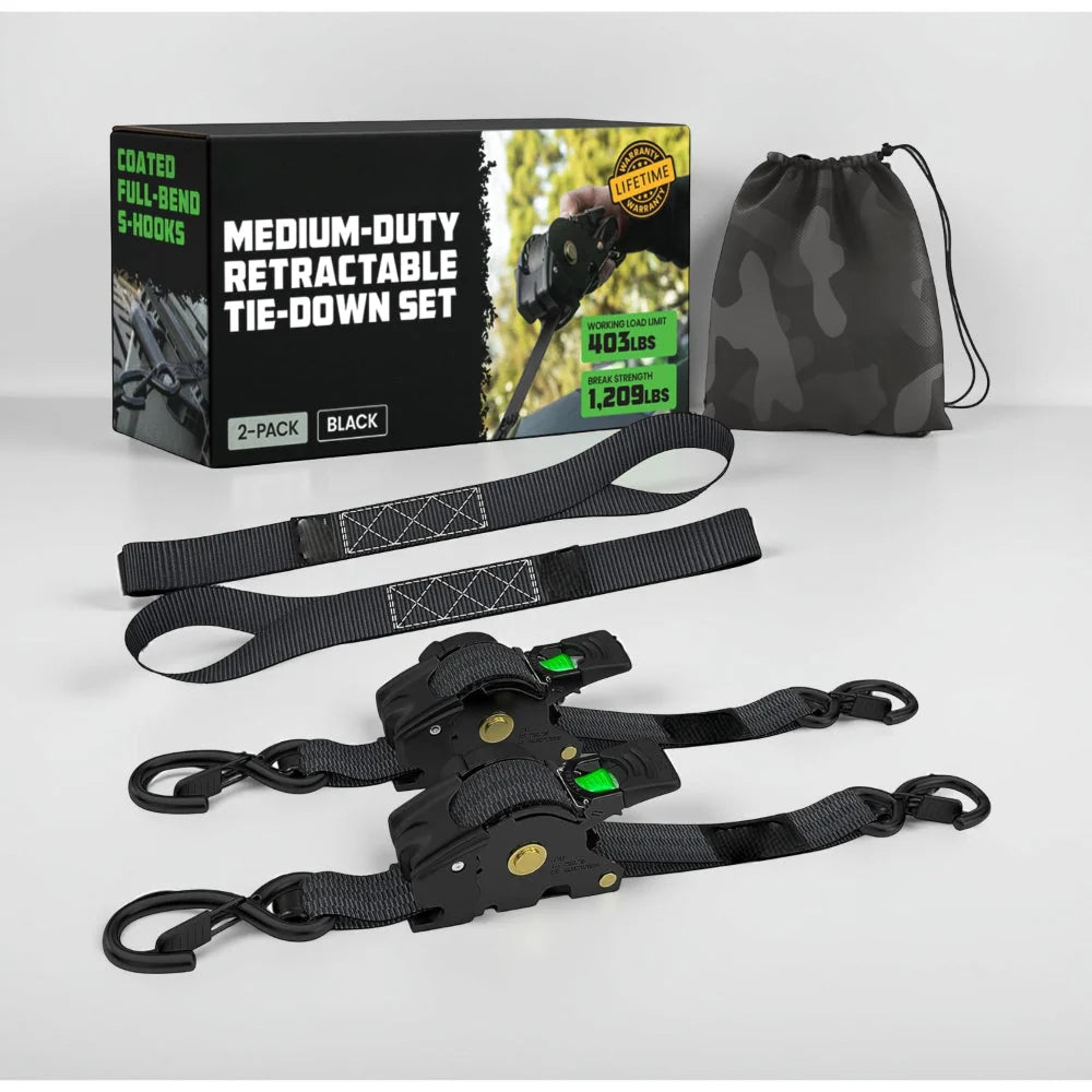 Ratchet Straps Retractable Soft Loops 20 Ft