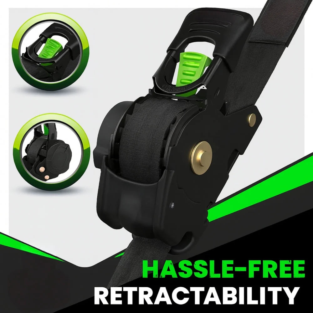 Ratchet Straps Retractable Soft Loops 20 Ft