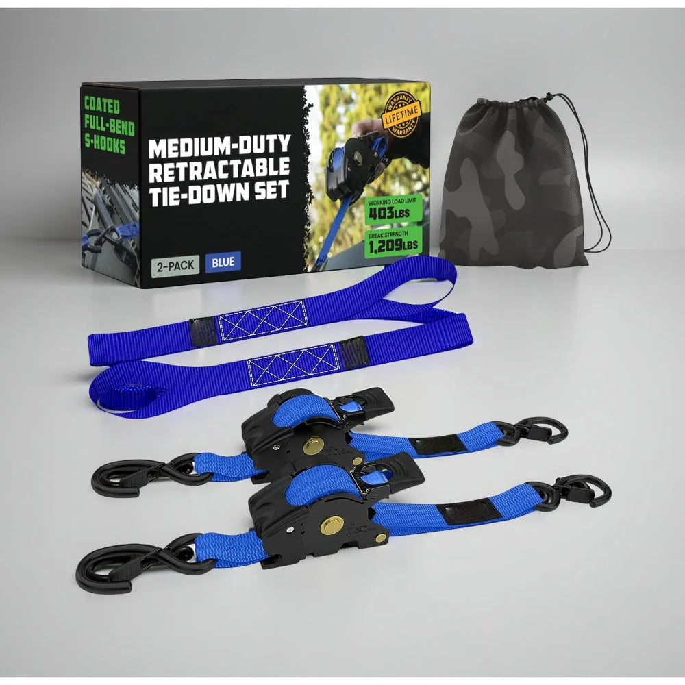 Ratchet Straps Retractable Soft Loops 20 Ft