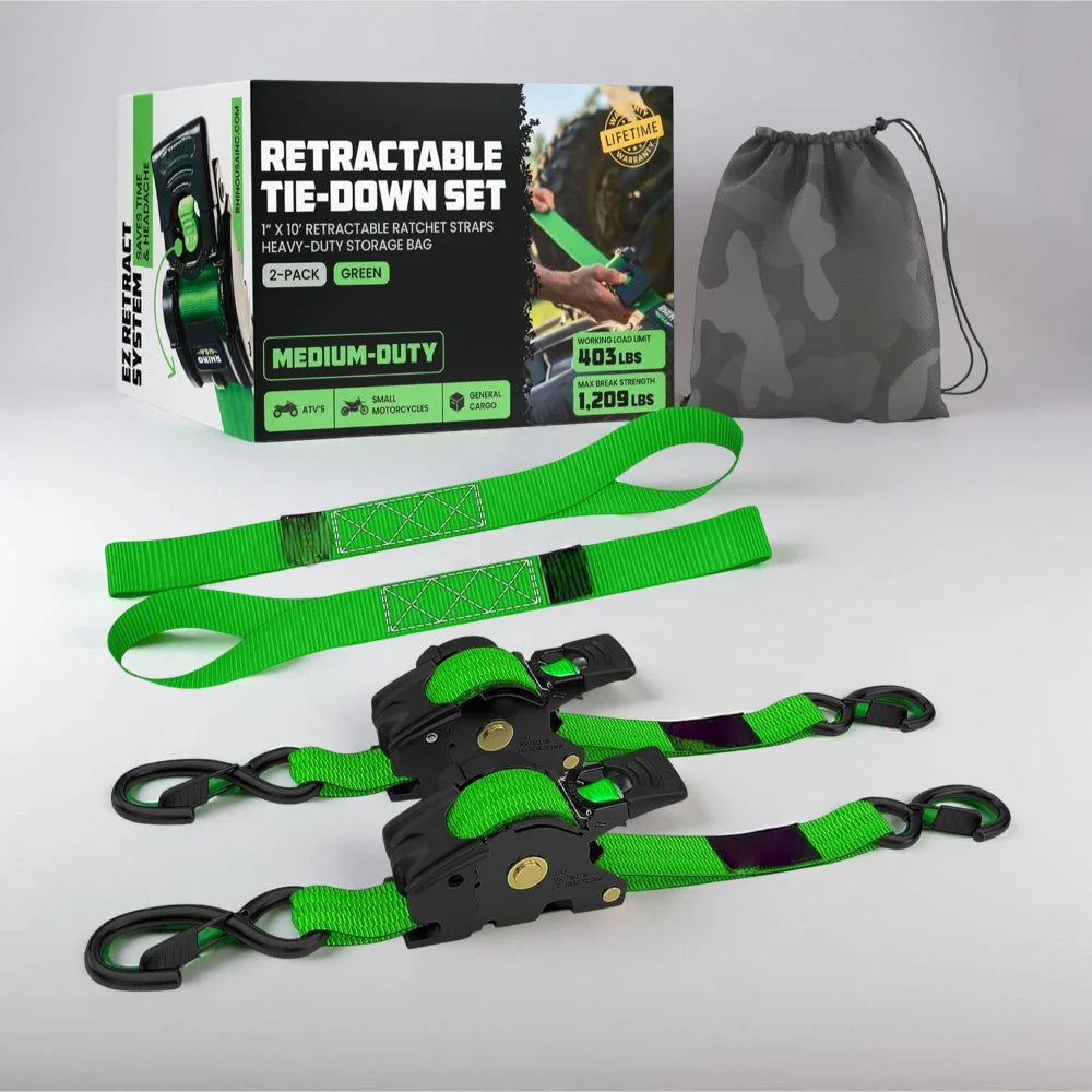 Ratchet Straps Retractable Soft Loops 20 Ft