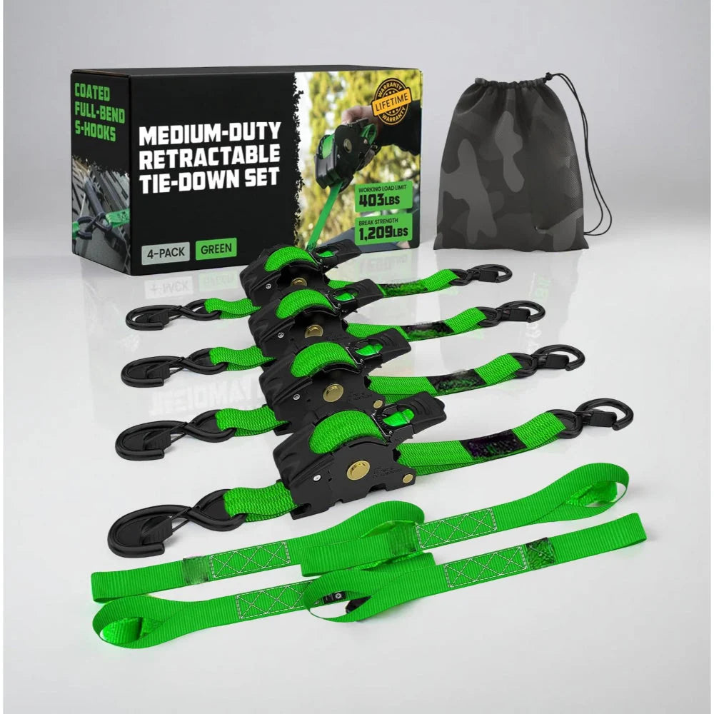 Ratchet Straps Retractable Soft Loops 20 Ft