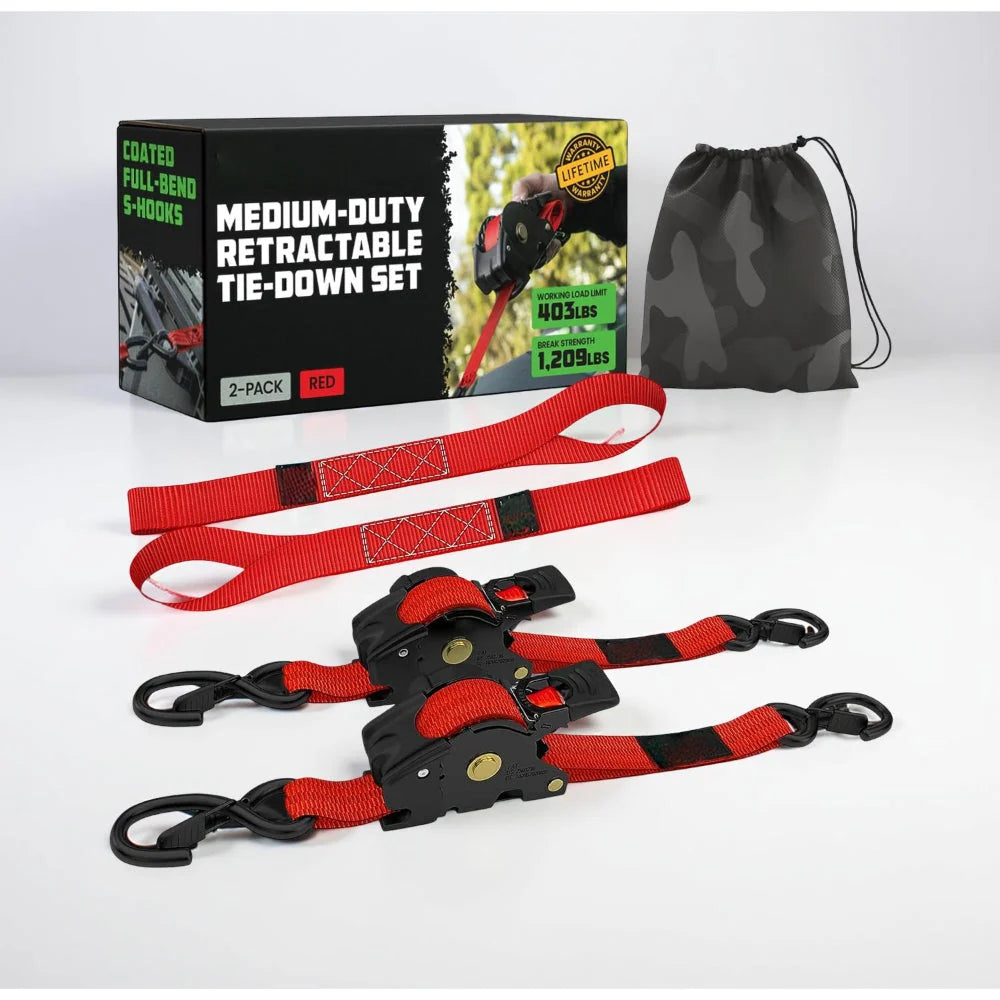 Ratchet Straps Retractable Soft Loops 20 Ft