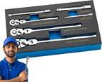 Ratchet Wrench Set 180° Flexible Heads Quick-Release