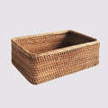 Rattan Storage Basket Handwoven Stackable Set of 3